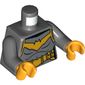 Torso Armor, Bright Light Orange Bat Logo and Utility Belt Print (Batgirl), Dark Bluish Gray Arms, Bright Light Orange Hands