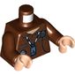 Torso Shirt with Pockets, Radio, ID Badge on Lanyard, and Jurassic World Logo Print, Reddish Brown Arms, Light Nougat Hands