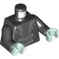 Torso Jacket, Open over Dark Bluish Gray Undershirt, Silver Lapels and Fastener Print, Black Arms, Light Aqua Hands