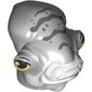 Minifig Head Special, Mon Calamari with White Dewlap, Dark Bluish Grey Stripes (Lieutenant Bek)