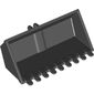 Construction Vehicle Bucket 4 x 8 with Locking 2 Finger Hinge, 7 Teeth