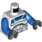 Torso Armor with Blue Neck and Shoulders, Utility Belt Print, Blue Arms, Black Hands