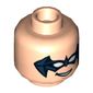 Minifig Head Nightwing, Dark Blue Eyemask, White Eye Slits, Smile / Clenched Teeth Print