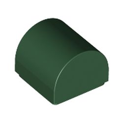 LEGO part 49307 Brick Curved 1 x 1 x 2/3 Double Curved Top, No Studs in Earth Green/ Dark Green