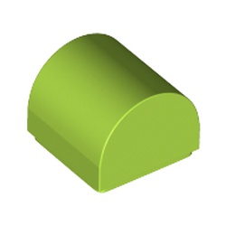 LEGO part 49307 Brick Curved 1 x 1 x 2/3 Double Curved Top, No Studs in Bright Yellowish Green/ Lime