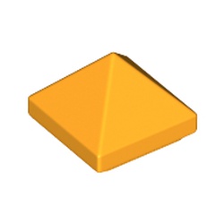 LEGO part 35344 Slope 45° 1 x 1 x 2/3 Quadruple Convex in Flame Yellowish Orange/ Bright Light Orange