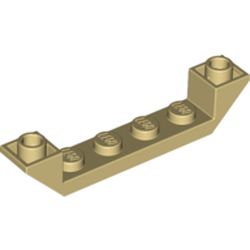 LEGO part 52501 Slope Inverted 45° 6 x 1 Double with 1 x 4 Cutout in Brick Yellow/ Tan