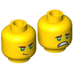 LEGO part 10069208 MINI HEAD, NO. 3268 in Bright Yellow/ Yellow