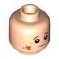 Minifig Head Tiny Tim Cratchit, Reddish Brown Eyebrows, Sad with Dirt Stains / Smile Print
