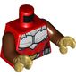 Torso Armor, White Chest Plate, Belt with Gold Buckle Print, Reddish Brown Arms, Pearl Gold Hands