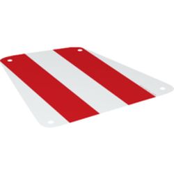 Sail 19 x 17 Square with 4 Holes, Red Stripes print