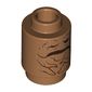Brick Round 1 x 1 Open Stud with Mandrake Face print