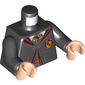 Torso Robe, Clasp, Dark Bluish Gray Sweater, Gryffindor Crest Print, Black Arms, Light Nougat Hands