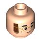 Minifig Head James Potter, Gold Glasses, Reddish Brown Sideburns, Smirk / Open Mouth Smile Print