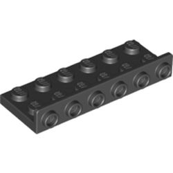 LEGO part 64570 Bracket 2 x 6 - 1 x 6 Inverted in Black
