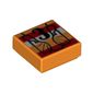 Tile 1 x 1 with Black '3', Red/White Stripes print