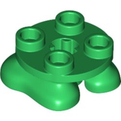 LEGO part 66858 Feet, 2 x 2 x 2/3 with 4 Studs on Top in Dark Green/ Green