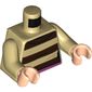 Torso Sweater with Dark Brown Stripes, Dark Pink Belt Print, Tan Arms, Light Nougat Hands