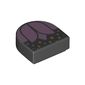 Tile 1 x 1 Half Circle with Lavender Flower print