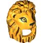 Costume / Mask, Lion with Reddish Brown and Gold Manes, Black Eyes Print