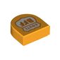 Tile 1 x 1 Half Circle with Shield, Orange 'Route BFF' print