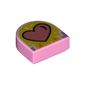 Tile 1 x 1 Half Circle with Bright Pink Heart, Yellow Background print