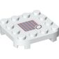 Plate Round Corners 4 x 4 x 2/3 Circle with Reduced Knobs and Cloud and Barcode Print (Sticker)