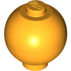 LEGO part 20953 Brick Round 2 x 2 Sphere with Stud [Plain] in Flame Yellowish Orange/ Bright Light Orange