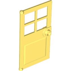 LEGO part 60623 Door 1 x 4 x 6 with 4 Panes and Stud Handle in Cool Yellow/ Bright Light Yellow