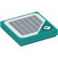 Tile 2 x 2 with Clock in Straight Border and Barcode Print (Sticker)