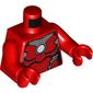 Torso Armor with Siler Plates and White Circle (Arc Reactor) Print (Iron Man), Red Arms and Hands
