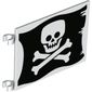 Flag 6 x 4 with Clips with Skull and Crossbones (Jolly Roger) print