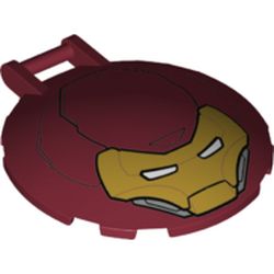 Dish 6 x 6 Inverted - No Studs with Handle with Iron Man Face print