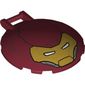 Dish 6 x 6 Inverted - No Studs with Handle with Iron Man Face print