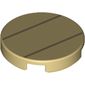 Tile Round 2 x 2 with Bottom Stud Holder with Two Dark Tan Lines Print
