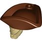 Hair and Hat, Pirate Hat Tricorne Reddish Brown with Ponytail