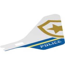 Wing, Tail, with 'Police', Gold Star Print (Police Helicopter)