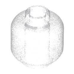 LEGO part 28621 Minifig Head Plain [Vented Stud - 2 Holes] in Transparent with Opalescence/ Satin Trans-Clear