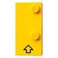 Braille Brick 2 x 4 with 2 Studs ⠨ and Black Arrow Up print