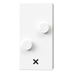 Braille Brick 2 x 4 with 2 Studs ⠔ and 'x' print