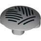 Plate Round 2 x 2 with Rounded Bottom with Dark Blue Stripes print