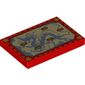 Tile 2 x 3 with Map with Dragon Shape print