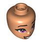 Minidoll Head Big Bright Pink Eyes, Crazy Smile, Red Lips print