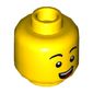 Minifig Head, High Thin Eyebrows, Open Mouth Smile / Shocked with Open Mouth Print