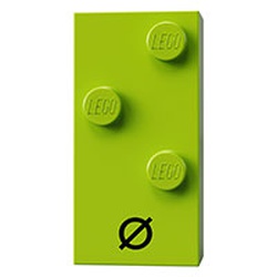 Braille Brick 2 x 4 with 3 Studs ⠪ and 'Ø' print