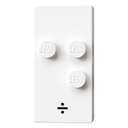 Braille Brick 2 x 4 with 3 Studs ⠲ and '÷' Print