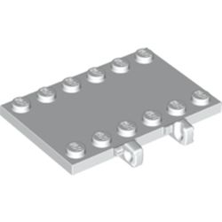 LEGO part 65133 Hinge Plate 4 x 6 with Two 1 x 4 Studs and Recessed 2 x 4 Middle in White