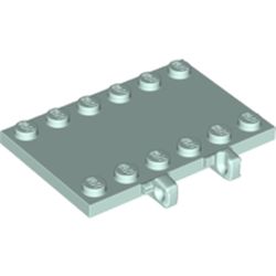 LEGO part 65133 Hinge Plate 4 x 6 with Two 1 x 4 Studs and Recessed 2 x 4 Middle in Aqua/ Light Aqua