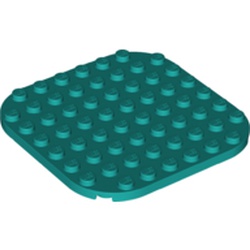 LEGO part 65140 Plate Rounded Corners 8 x 8 in Bright Bluish Green/ Dark Turquoise