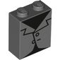 Brick 1 x 2 x 2 with Inside Stud Holder with Black Tuxedo print